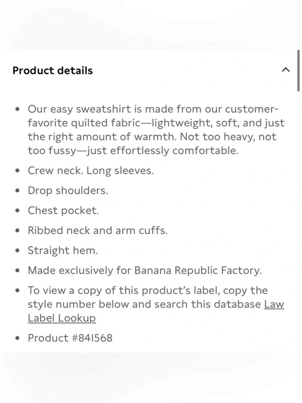 Banana Republic - QUILTED SWEATSHIRT - Small - Picture 6 of 9